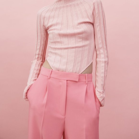 ZARA PINK WIDE LEG MENSWEAR PANTS - Picture 3 of 10